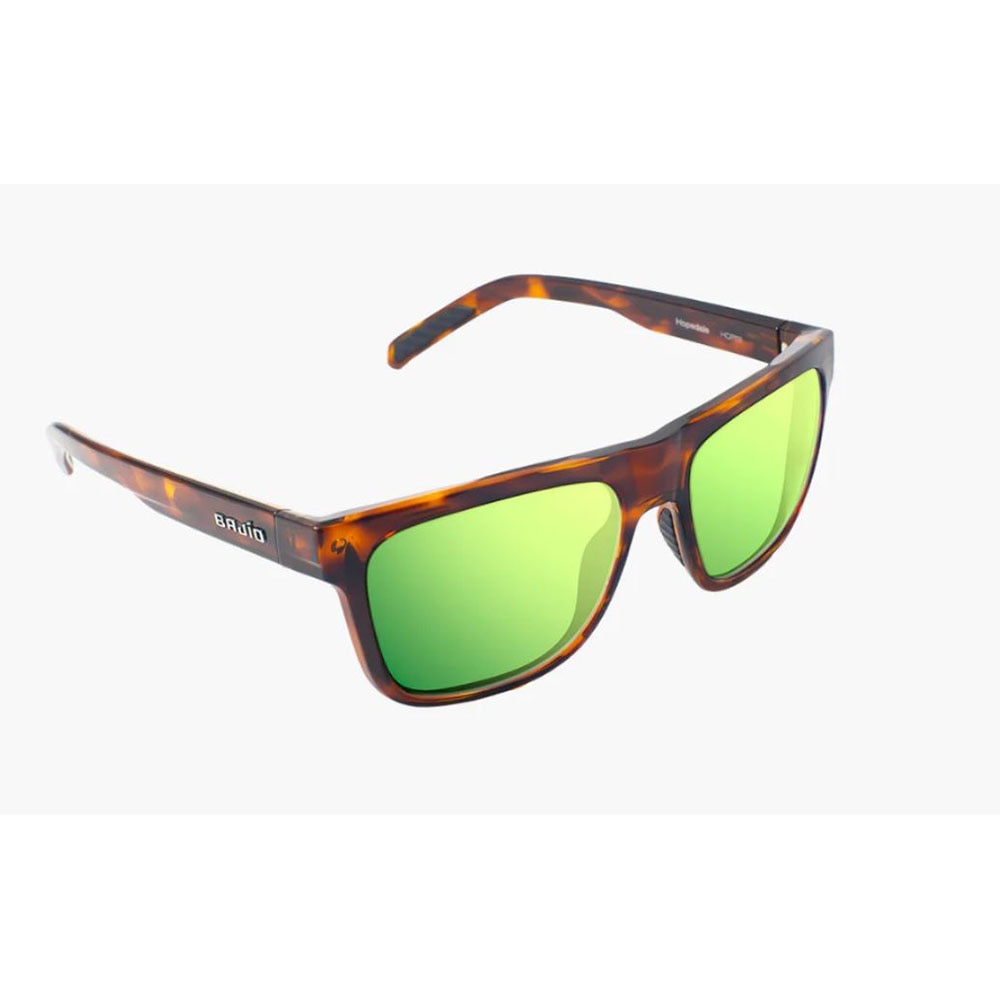 Bajio Hopedale Polarized Sunglasses in Brown Tort Gloss with Green Mirror Glass